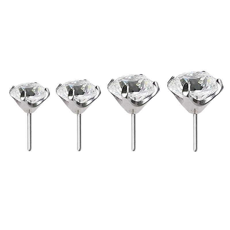 Zesen F136 Titanium Alloy 5A Zircon Body Piercing Jewelry Lip Nail Ear Bone Nail Accessories G23 Titanium 6mm White - Image 5