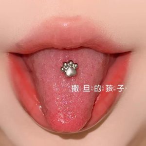 Satan's Child Little Bear Diary Tongue Piercing 316L Surgical Steel Comfortable Cute Tongue Ring Barbell Jewelry