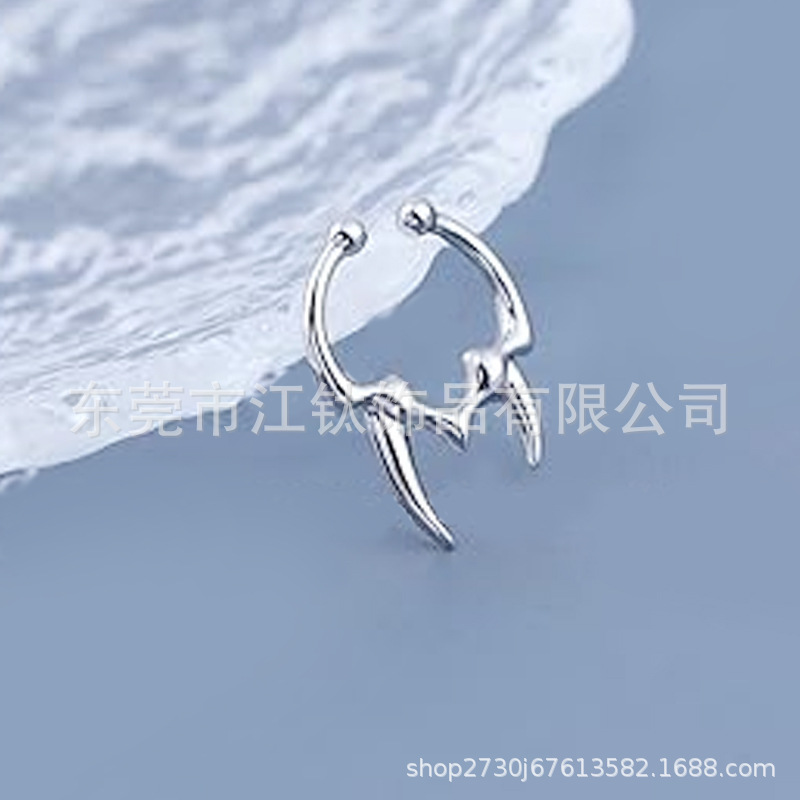 G23 Titanium Nose Clip Fangs Ring Triangle Non-Pierced Nose Ring Hoop Body Jewelry - Image 2