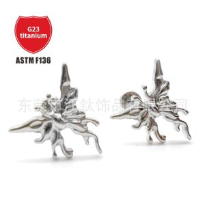 G23 Titanium Butterfly Cartilage Stud Earring Gold 14G 12mm Labret Flat Back Piercing Jewelry