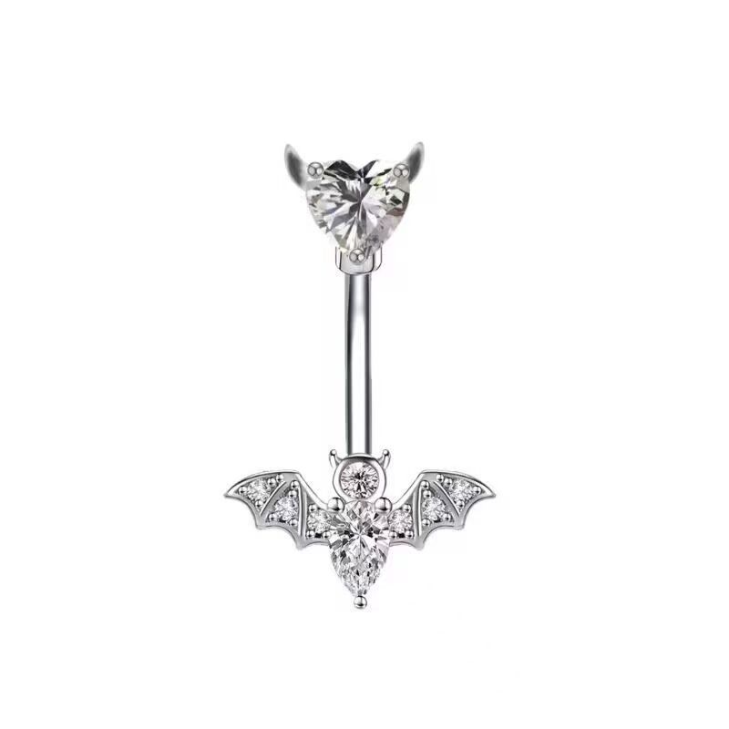 Bat Geometric Copper Belly Button Ring Surgical Steel Navel Piercing Jewelry - Image 5