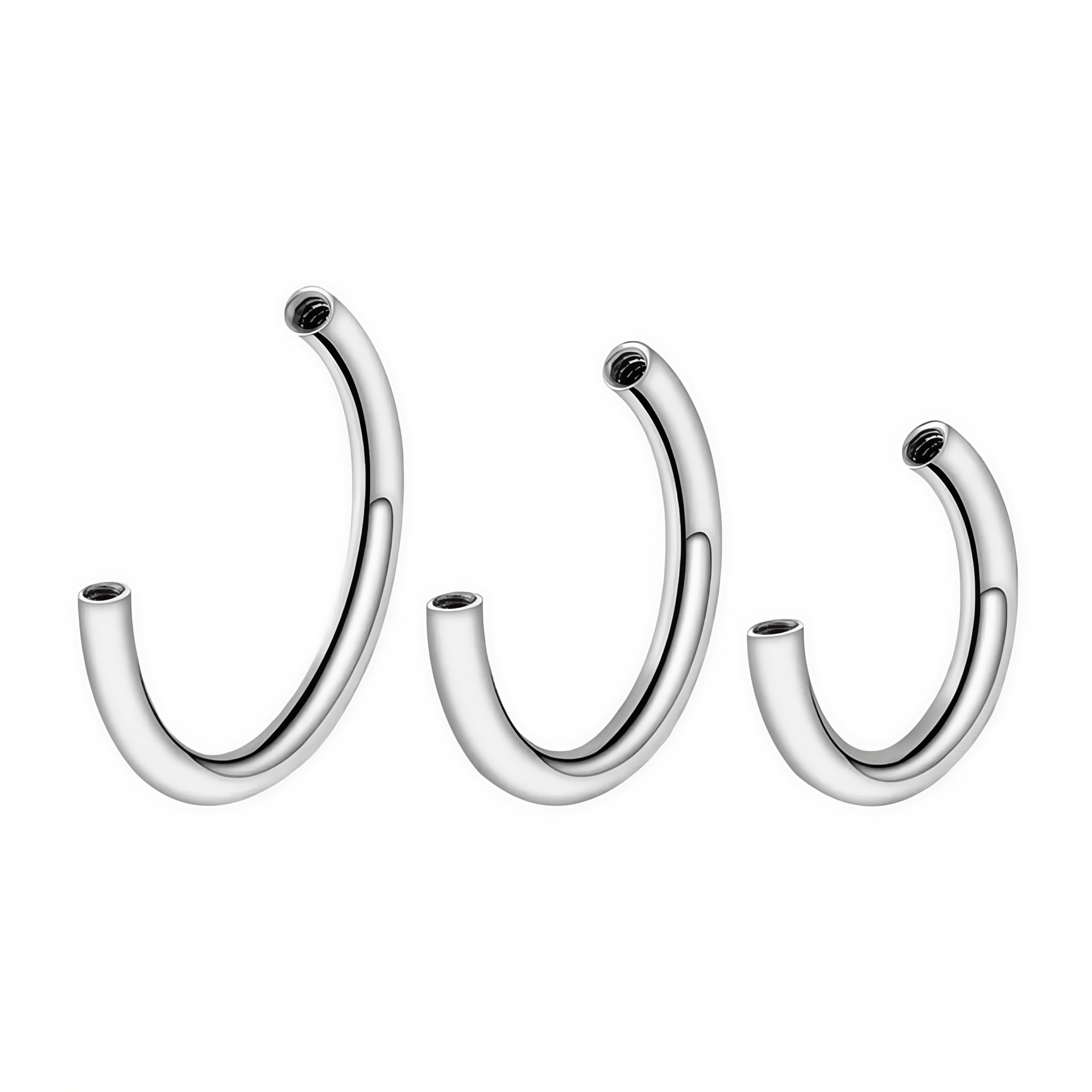 F136 Titanium D-Shaped Nose Ring C-Bar Horseshoe Ring Ear Bone Ring Lip Ring G23 Titanium Alloy Body Piercing Jewelry - Image 5