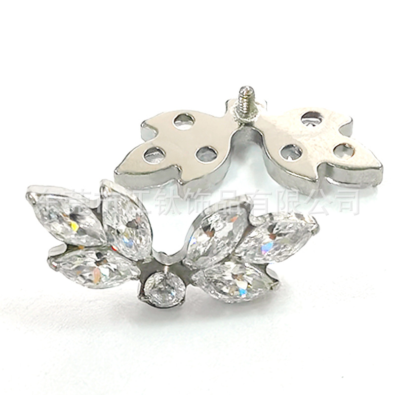 G23 Titanium Ear Cartilage Stud with Zircon Inlay Horse Eye Shape Fashion Body Piercing Jewelry - Image 5