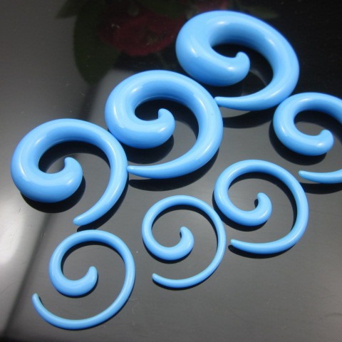 Acrylic Blue Snail Ear Expander Plug Piercing Jewelry - 6mm - Image 2
