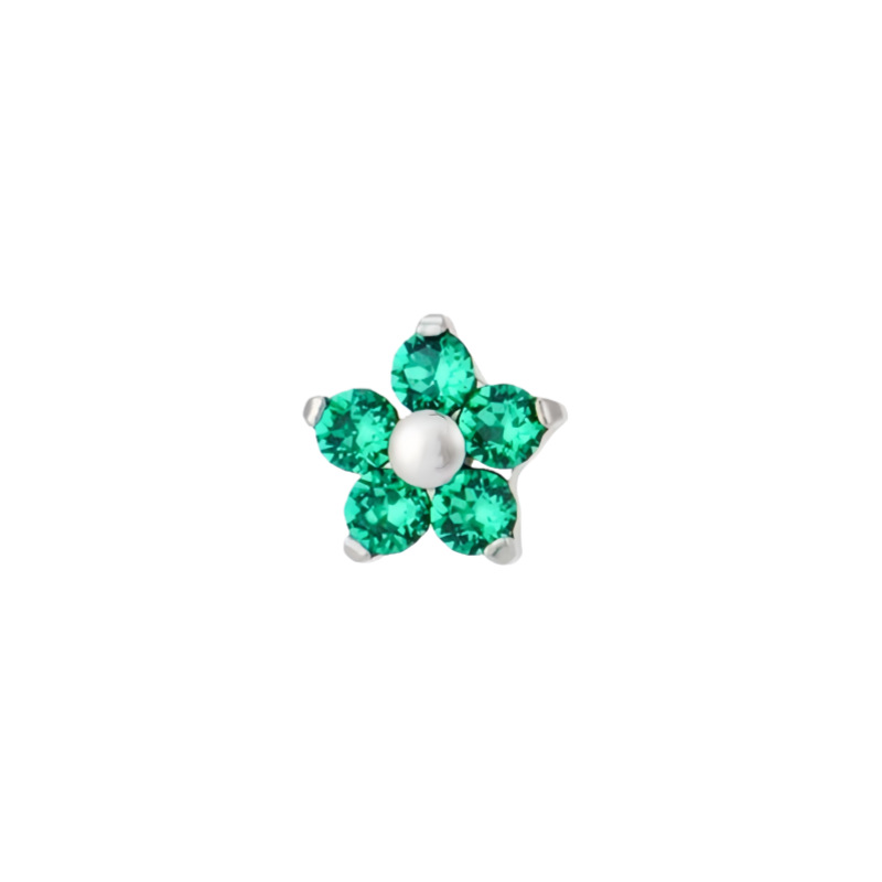 F136 Titanium Alloy Five-Petal Flower Super Flash Earrings Labret Stud Lip Piercing Replacement Head - Image 5