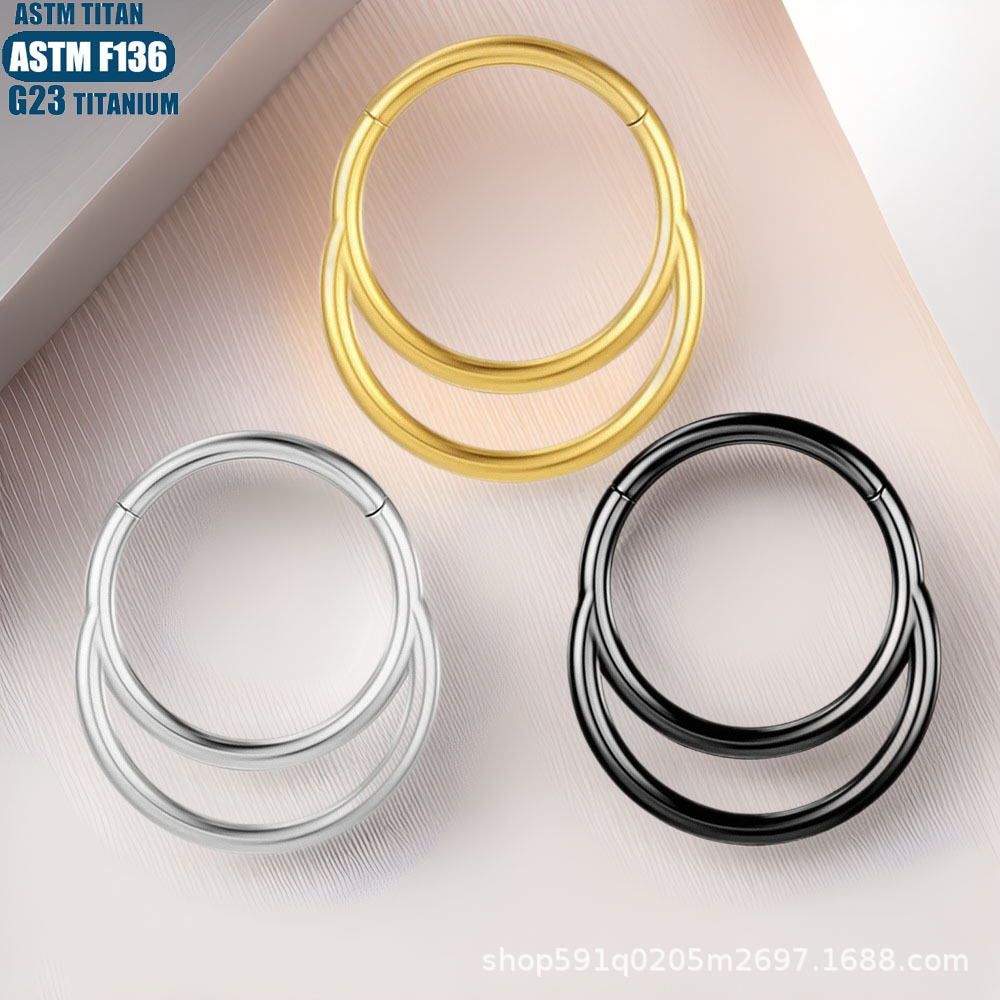 F136 Titanium Alloy Nose Ring Moon Hinge Seamless Open Ring Septum Ear Cartilage Piercing Jewelry Wholesale - Image 4