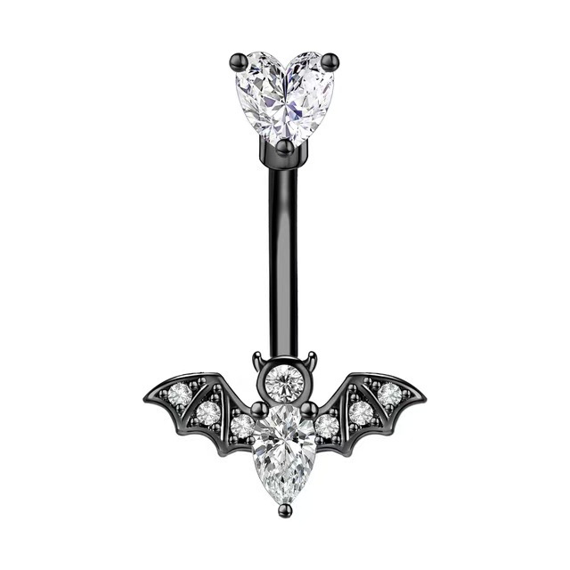 Bat Geometric Copper Belly Button Ring Surgical Steel Navel Piercing Jewelry - Image 2