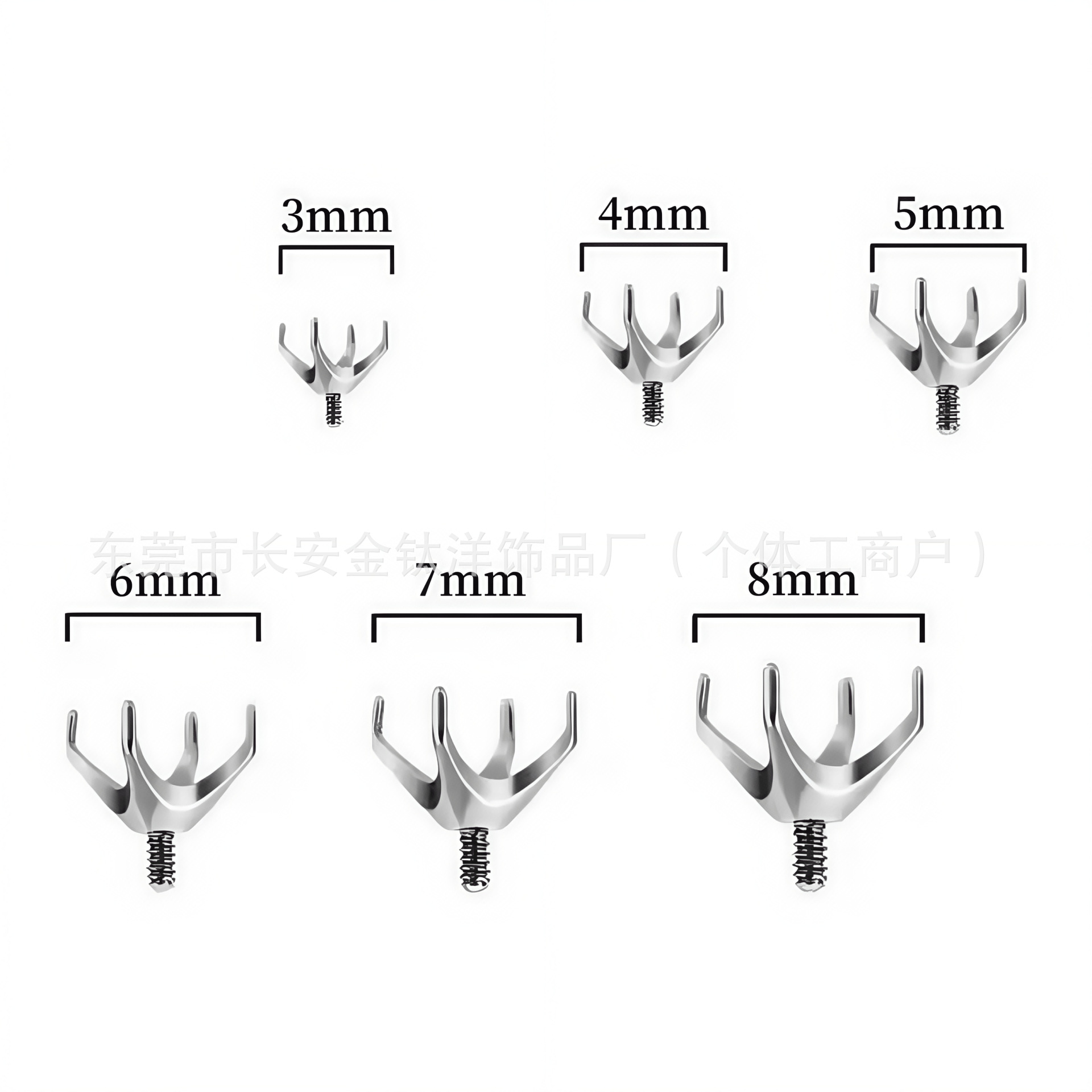 F136 Titanium Internal Thread Four-Prong DIY Hollow Cup Lip Stud Ear Bone Stud G23 Titanium Alloy Piercing Jewelry - Image 4