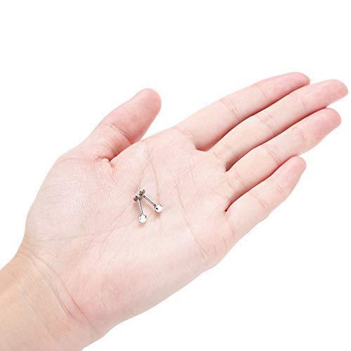 G23 Titanium Opal Ball Labret Stud Ear Cartilage Lip Nose Piercing Jewelry 16G - Image 3
