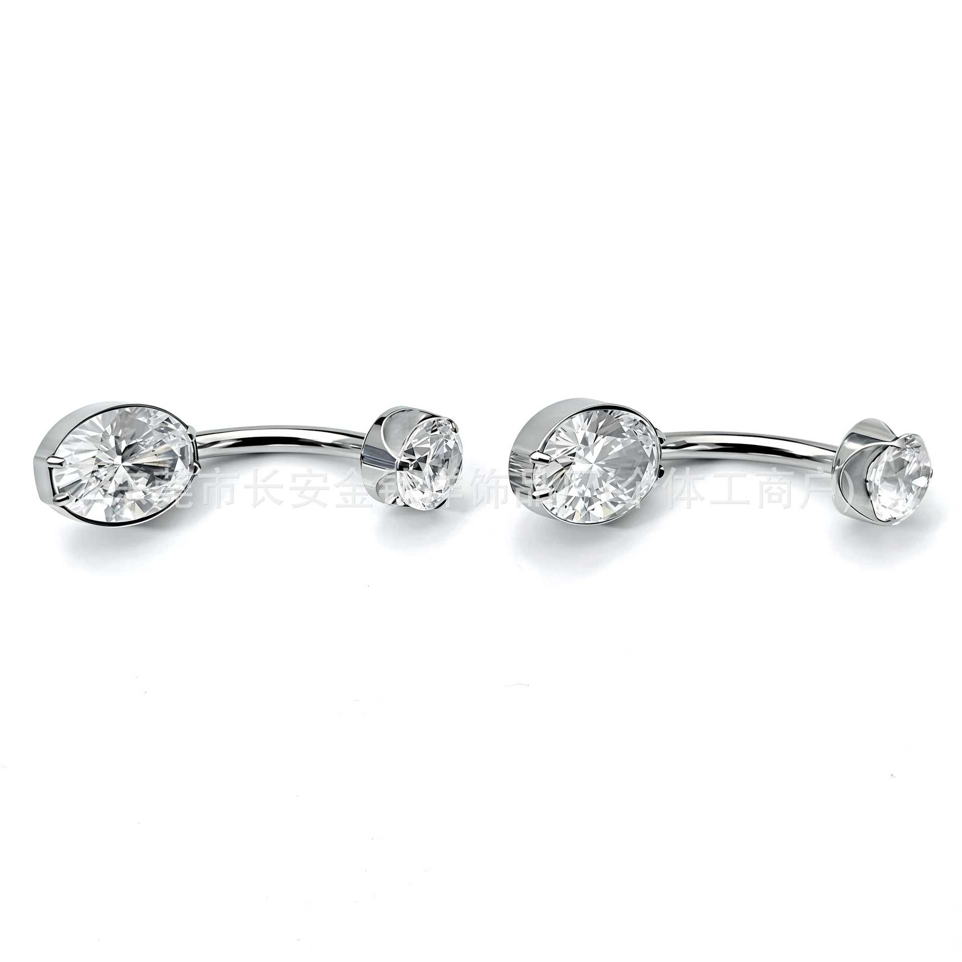 F136 Titanium Internal Thread Water Drop Full Diamond Zircon Navel Piercing Ring G23 Titanium Alloy Body Jewelry - Image 4
