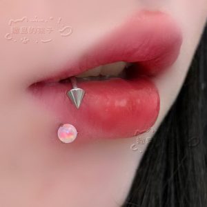 F136 Titanium Alloy Lip Ring, Jelly Opal Lip Stud, Lip Hoop, Ear Cartilage Bone Ring