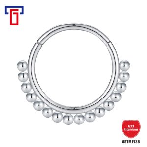 G23 Titanium Ball Nose Ring - Closed Hoop Multifunctional Earring, Titanium Alloy Piercing Jewelry