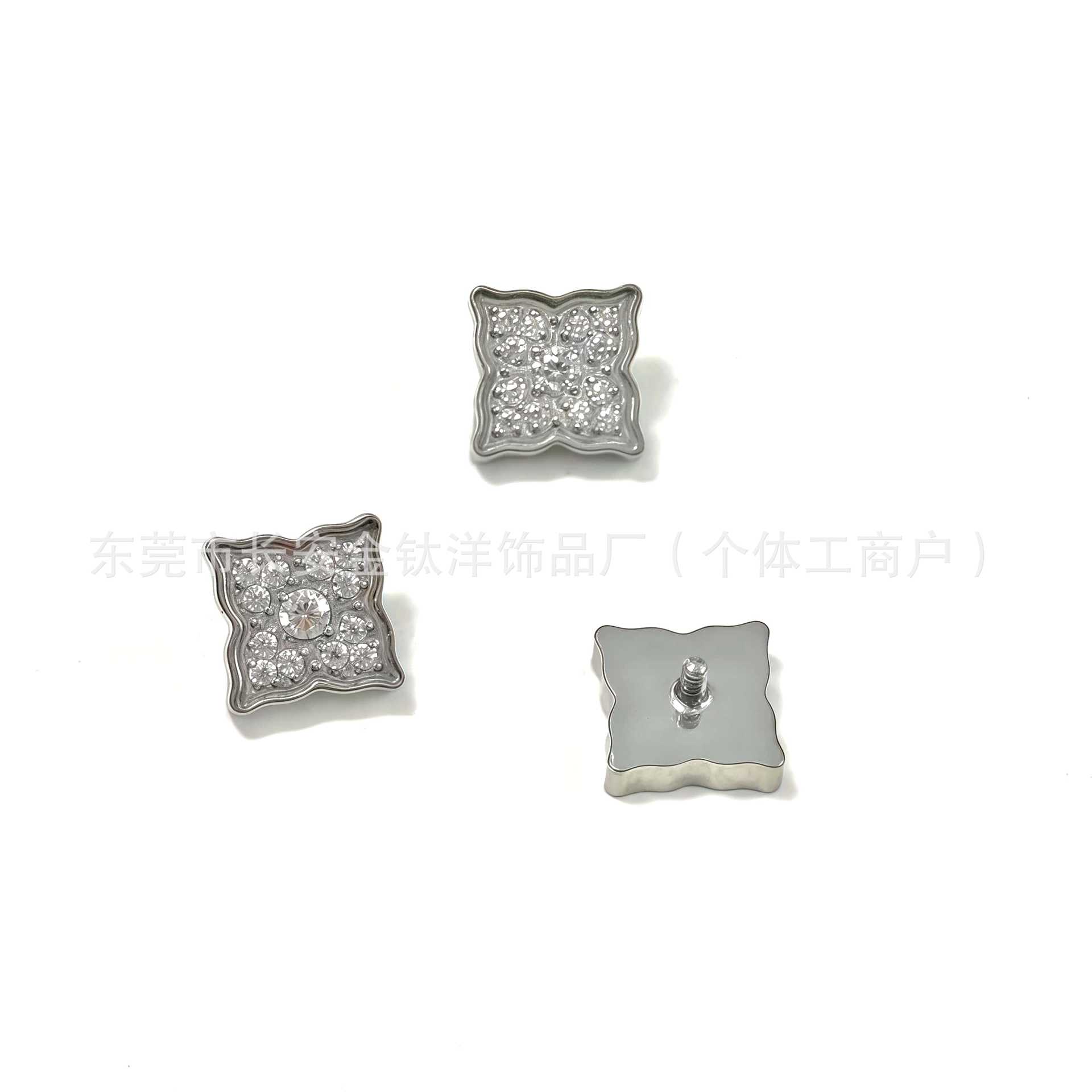F136 Titanium Flower Inlaid 5A Zircon Earrings Lip Nose Studs Ear Bone Nails G23 Titanium Alloy Body Piercing Jewelry - Image 2