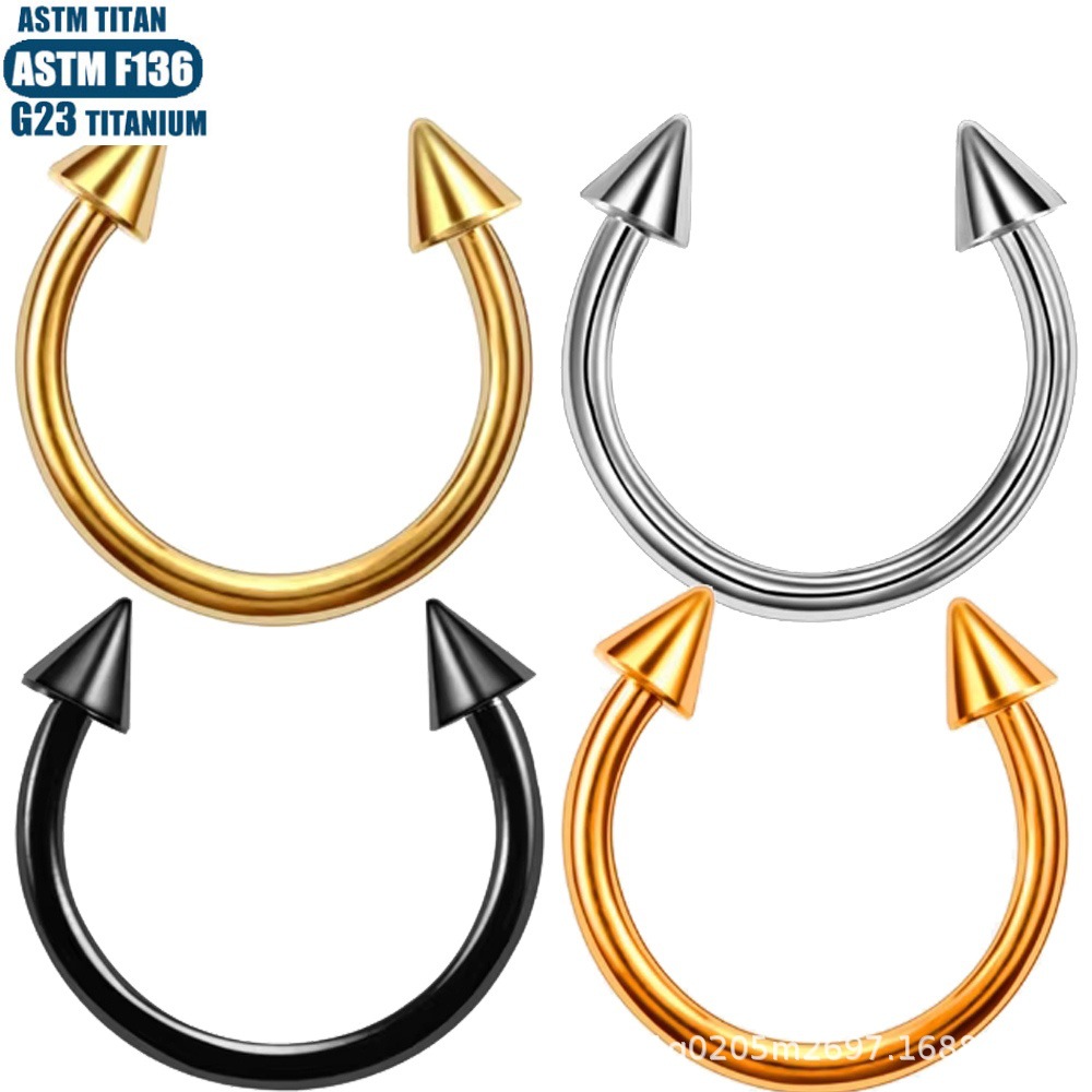 F136 Titanium Nose Ring Septum Ring Horseshoe Rod Lip Nail Ear Bone Ring Internally Threaded Piercing Jewelry - Image 3