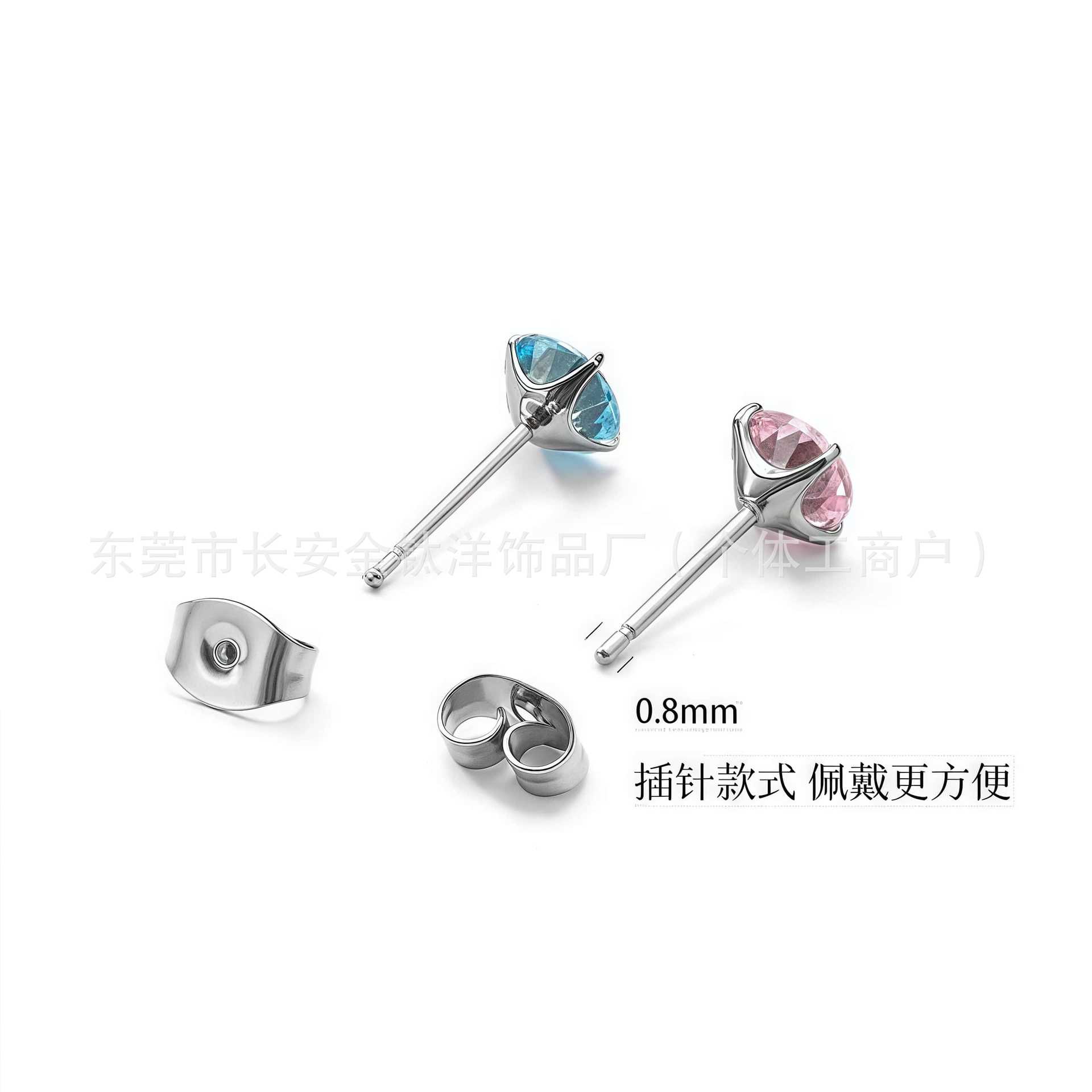 F136 Titanium 5A Zircon Butterfly Buckle Fine Needle One-Piece Earplugs Ear Bone Nail G23 Titanium Alloy Piercing Jewelry Ear Studs - Image 4