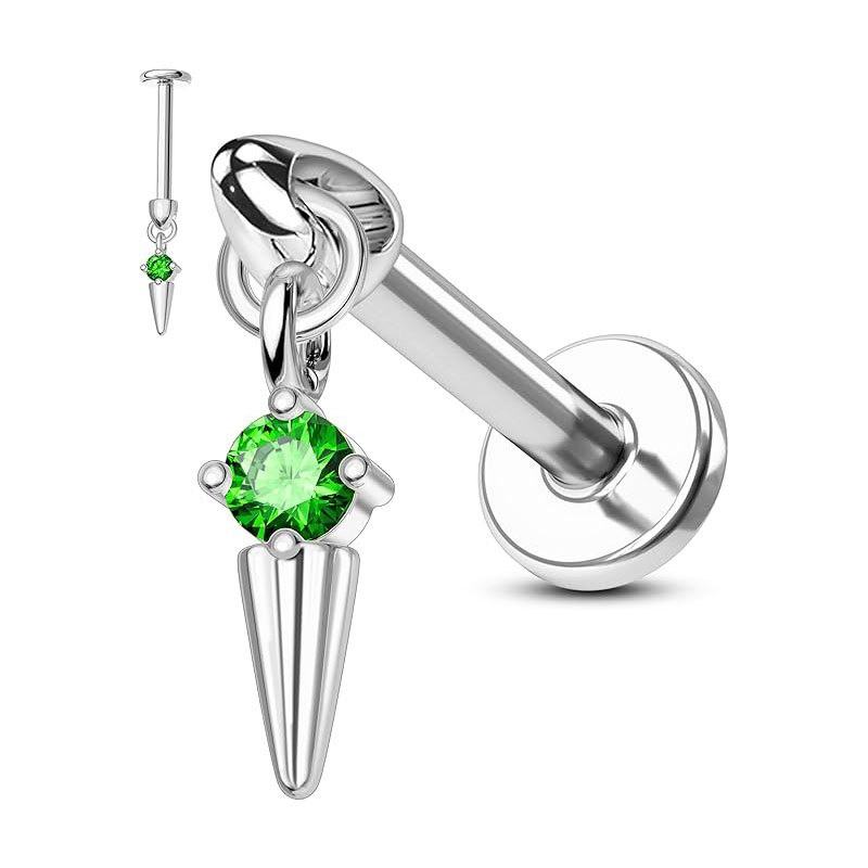 Custom Flower-Shaped Water Drop Zircon Earrings Ear Bone Studs 16g Stainless Steel Piercing Jewelry - Image 3