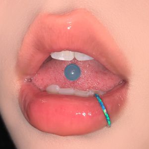Luminous Double Color Acrylic Tongue Barbell Stainless Steel External Thread Tongue Piercing Jewelry for Women Men