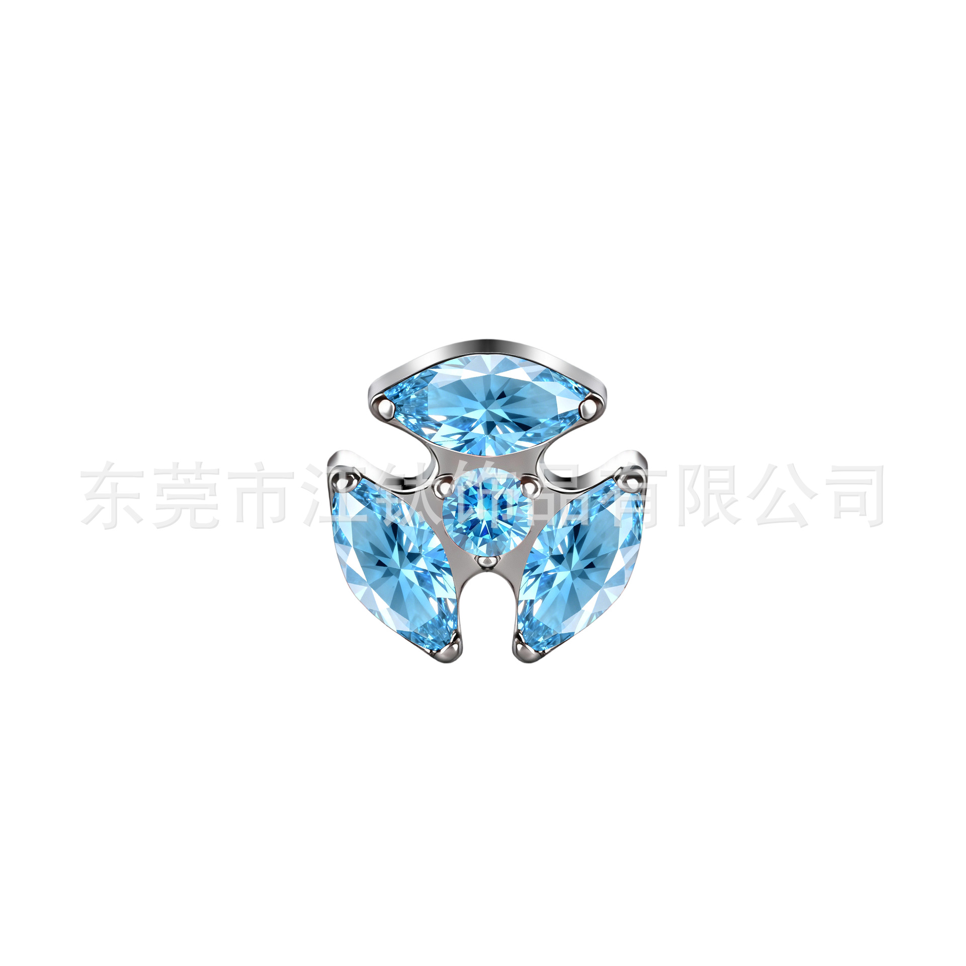 G23 Titanium Alloy Lip Labret Stud with Three Marquise CZ Stones - ASTM F136 Body Piercing Jewelry - Image 5