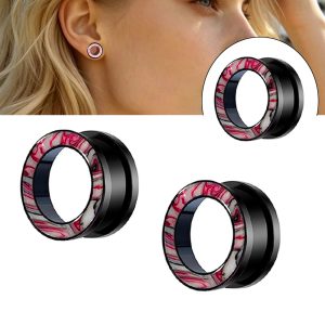16mm Stainless Steel Double Horned Ear Cuff, Geometric Punk Hollow Ear Expander, Ear Piercing Jewelry