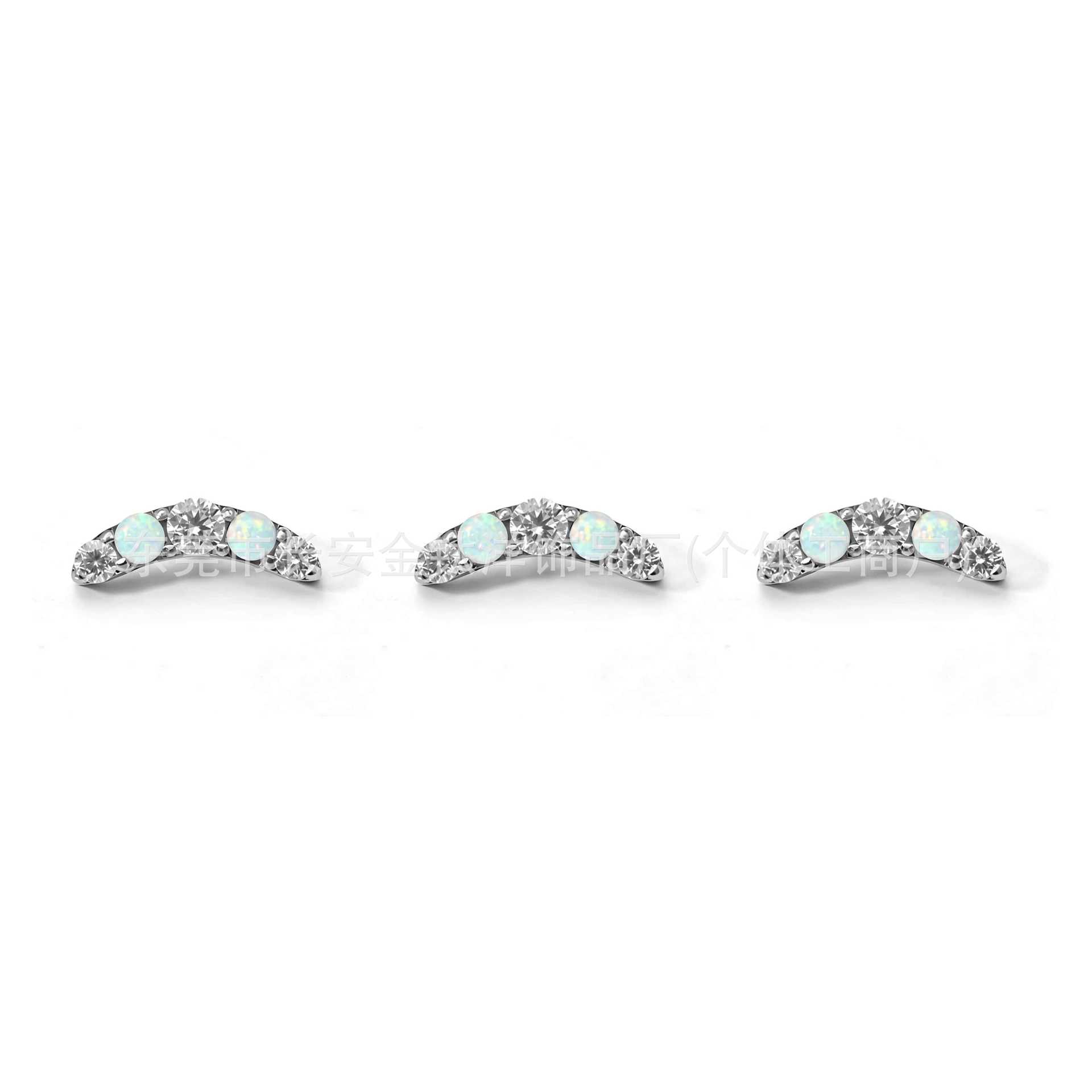 F136 Titanium Five-Row Zircon Lip Piercing Ear Bone Stud G23 Titanium Alloy Body Piercing Jewelry - Image 4