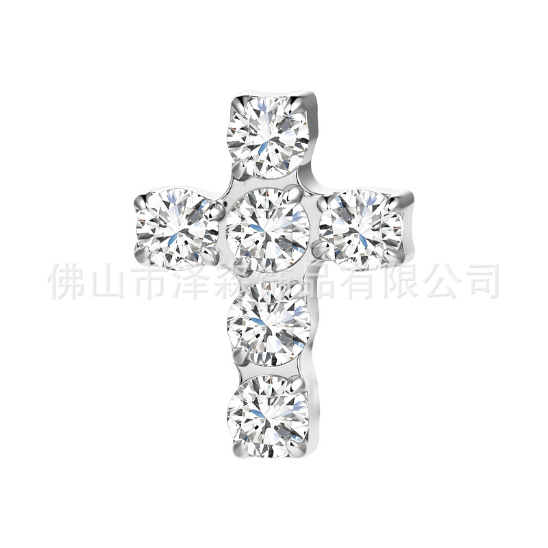 Zesen F136 Titanium Alloy Cross Earrings - G23 Titanium Lip Studs Ear Bone Studs Piercing Jewelry - Image 5