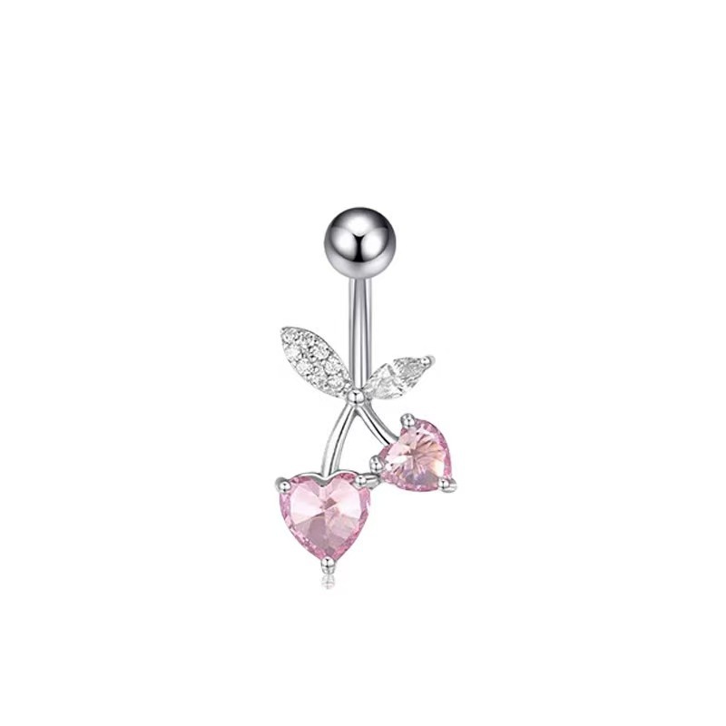 Sexy Inverted Peach Heart Long Navel Ring Marquise Belly Ring Set Copper Gold 2025 Summer - Image 5