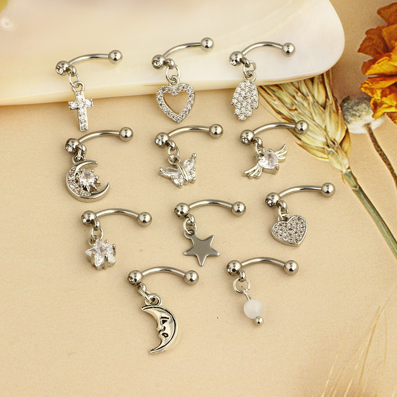 Stainless Steel Butterfly Face Eyebrow Ring Lip Ring Ear Bone Nail Fashion Claw Distinctive Style Piercing - Image 2