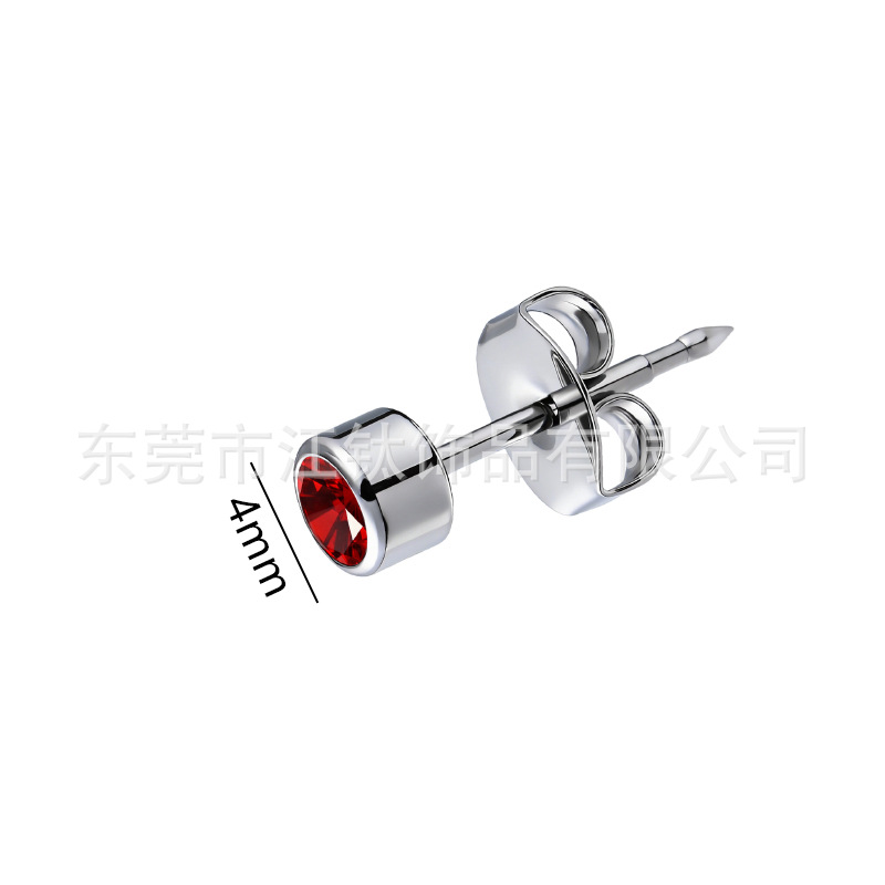 JT860 G23 Titanium One-Piece Butterfly Lock Ear Plug with 5A Zircon - Cartilage Earring Geometric Stud - Image 2