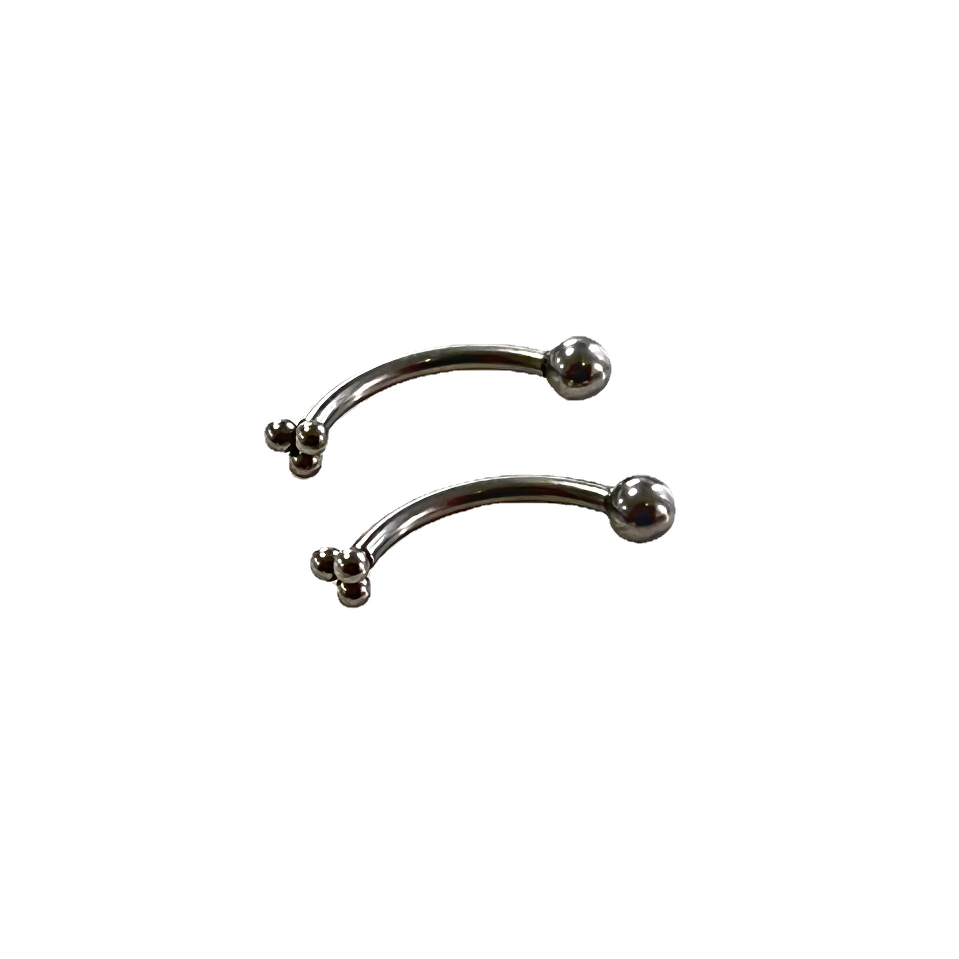G23 Titanium Curved Eyebrow Barbell Inner Thread Three Ball Eyebrow Stud Body Piercing Jewelry - Image 5