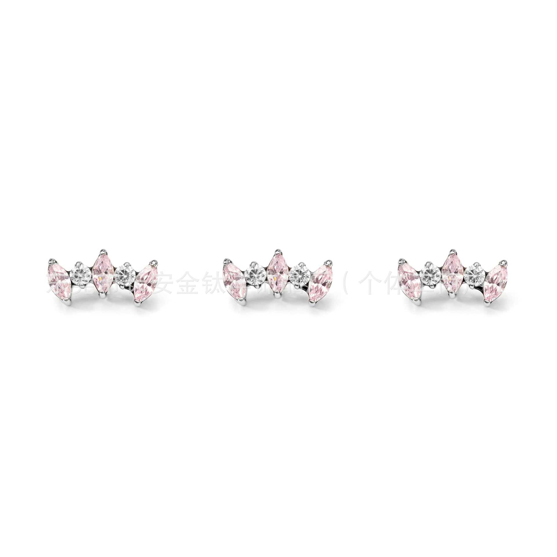 F136 Titanium Internally Threaded Marquise Zircon Crown Lip Stud Ear Stud Ear Bone Stud G23 Titanium Alloy Body Piercing Jewelry - Image 2