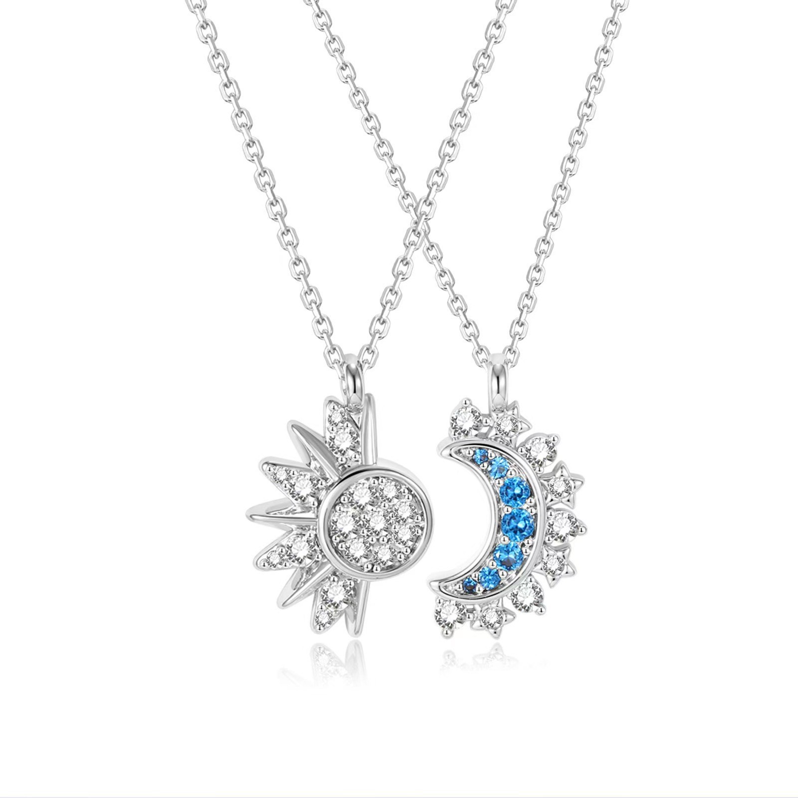 Stacked Star Moon Clavicle Chain Embracing Sun and Moon Pendant Necklace Body Jewelry - Image 3