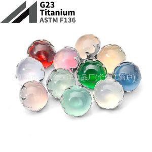 F136 Titanium Serpentine Cat Eye Stone Labret Stud - Lip, Ear, Navel Piercing Jewelry in Dazzling Green