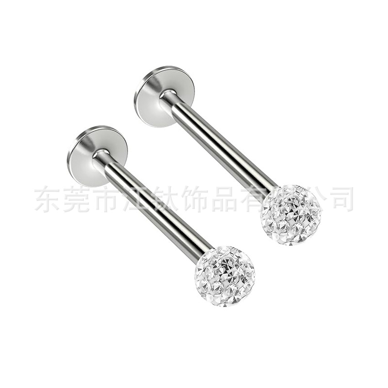 G23 Titanium Shambhala Ball Lip Labret Stud 14G 10mm Internally Threaded Body Piercing Jewelry - Image 3