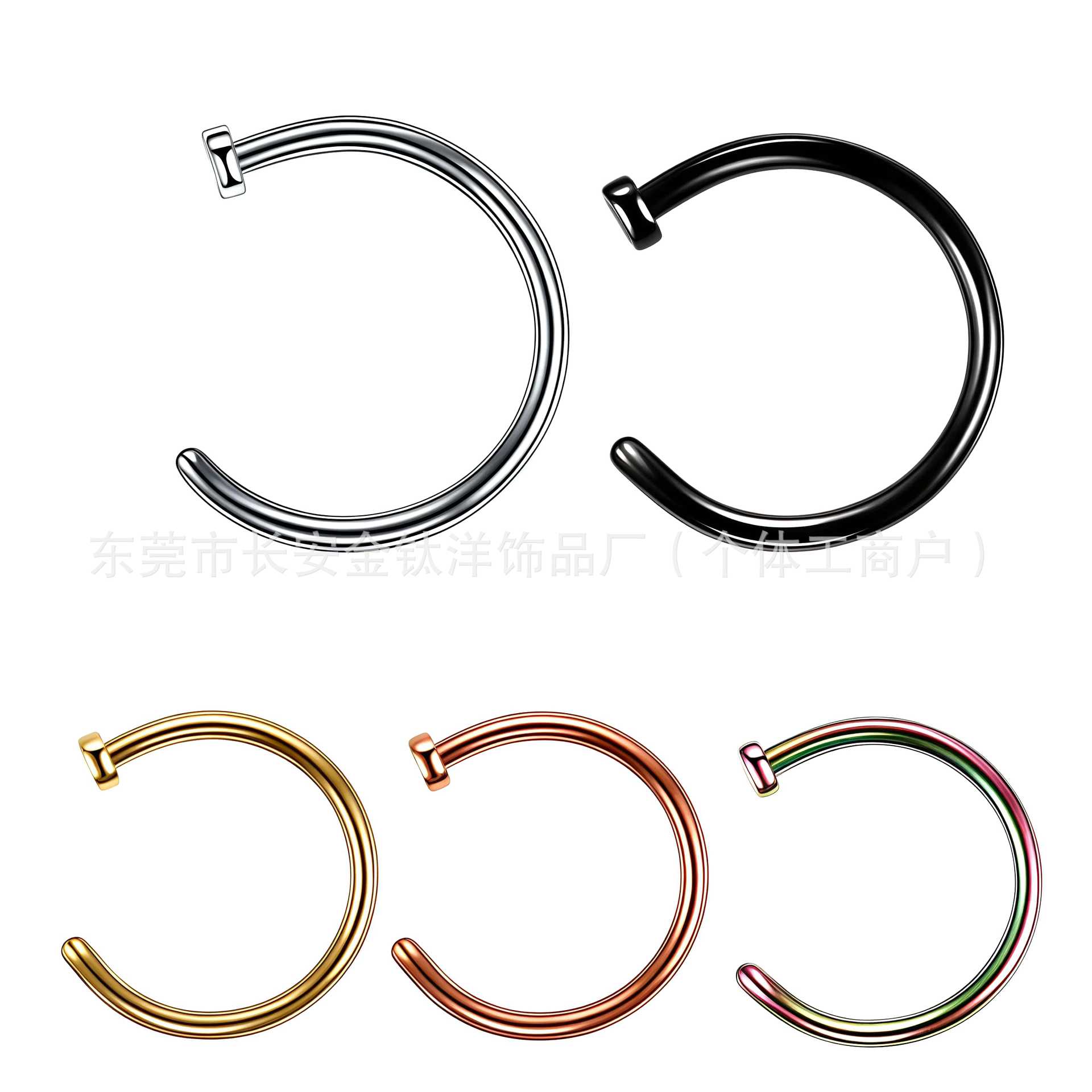 F136 Titanium 0.8x10x2mm C-Type Fake Nose Ring Nasal Septum Piercing Jewelry Non-Porous - Image 4
