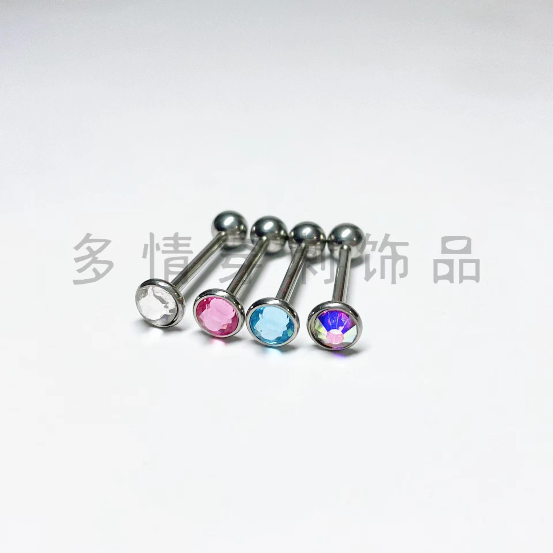 Pink Stainless Steel Tongue Ring Tongue Barbell Screw Type Oral Piercing Jewelry - Image 5