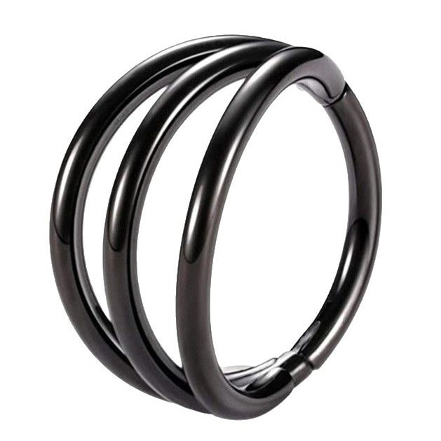 Cross-Border Simple Style 316L Stainless Steel Three-Layer Nose Ring Hoop Piercing Nose Ornament Multi-Function Earrings - Image 5
