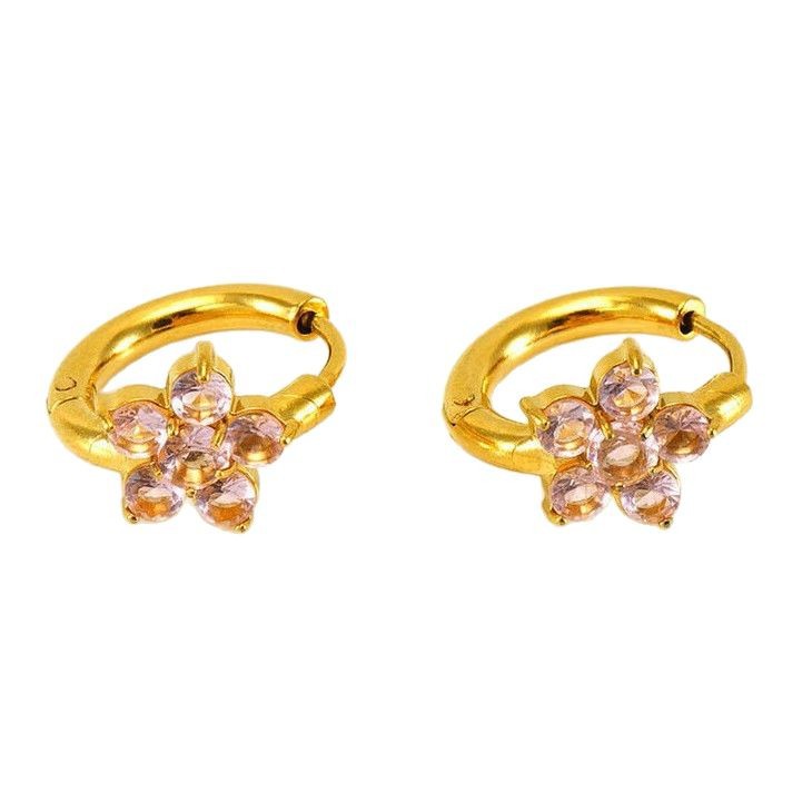 Blue Star 18K Gold Plated Zircon Earrings for Women - Light Luxury Geometric Stud Earrings - Image 5