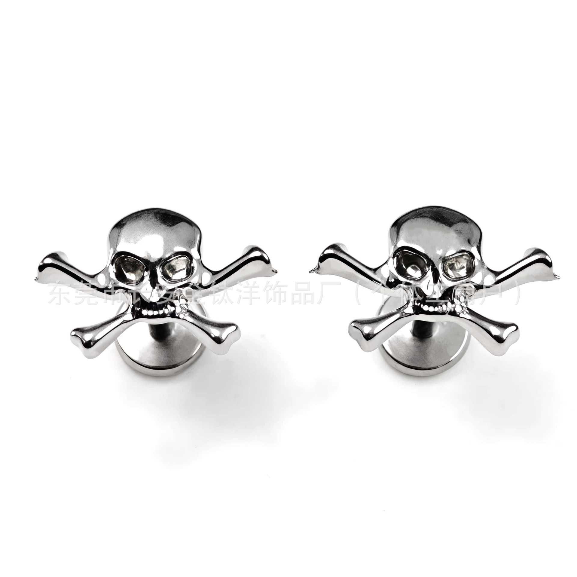 F136 Titanium Halloween Skull Earrings Nose Nails Cochlear Nails G23 Titanium Alloy Body Piercing Jewelry Ear Bone Nails - Image 2