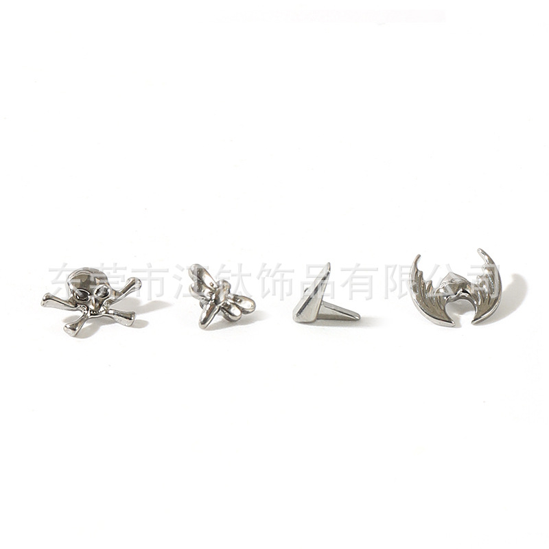 G23 Titanium Ear Cartilage Stud Pirate Skull Dragonfly Wings ASTM F136 Alloy Body Piercing Earring - Image 5