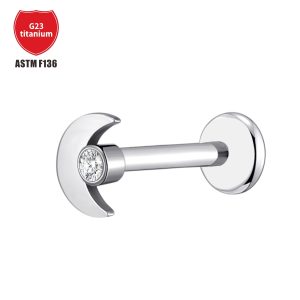 G23 Titanium Moon Lip Nail Pack Zircon Nose Nail Ear Bone Nail Ear Nail Titanium Alloy Piercing Jewelry