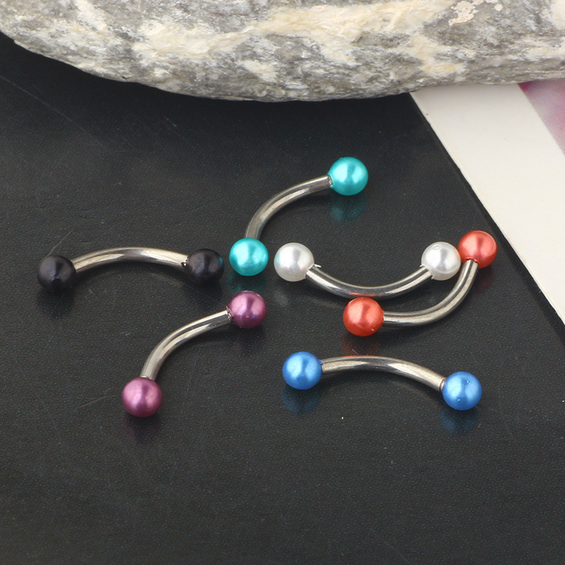 Stainless Steel Eyebrow Ring Star Design Pearl Ball Lip Nose Ear Piercing Jewelry Wholesale - Image 3