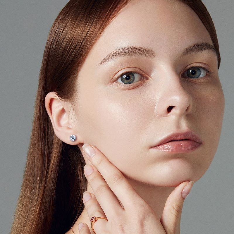 Gem Flower Rod Stud Earrings for Women - 316L Surgical Steel Screw Back Earrings Set - Image 3