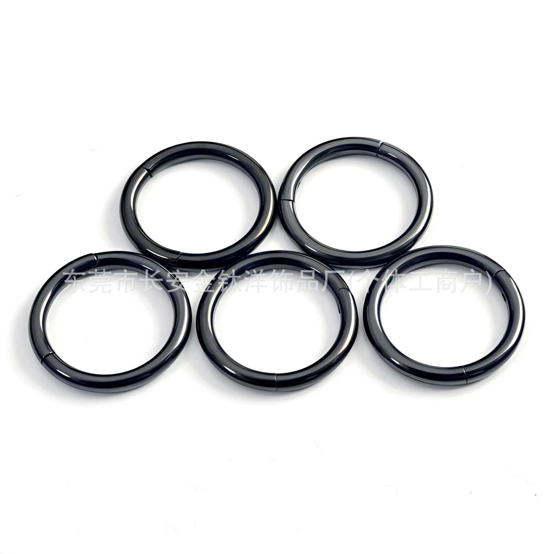 F136 Titanium Black-Plated Seamless Nose Ring Closed Hoop for Ear, Lip Piercing Jewelry - Image 5