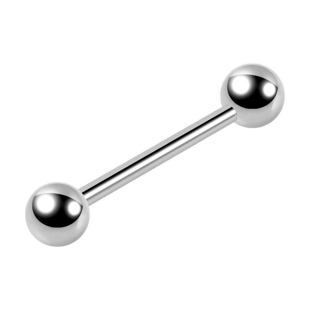 G23 Titanium 14G 40mm Externally Threaded Straight Barbell with 5mm Balls for Tongue, Ear, Nipple Piercing - Image 3
