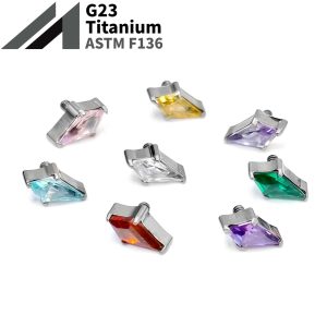 F136 Titanium Inner Tooth Kite 5A Zircon Lip Nail Nose Nail Ear Nail Ear Bone Nail G23 Titanium Alloy Body Piercing Jewelry