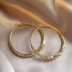 Light Luxury Niche High-end Silk Earring 18k Gold Plated Pendant Earrings Women's Fashion All-match Elegant Earrings