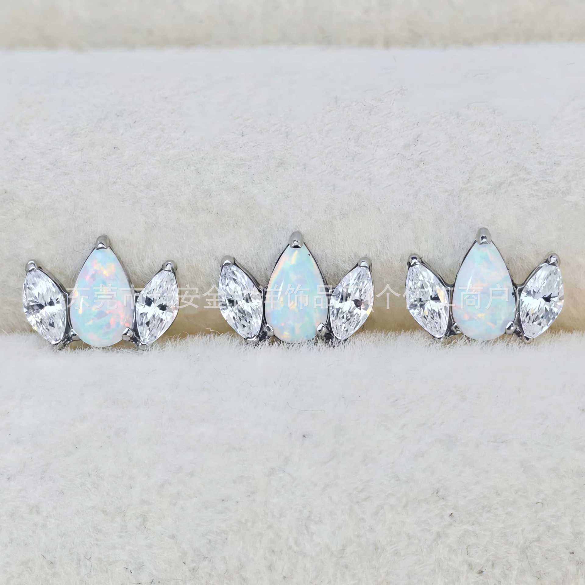 F136 Titanium Water Drop Australian Zircon Lip Piercing Ear Bone Stud G23 Alloy Body Jewelry - Image 4