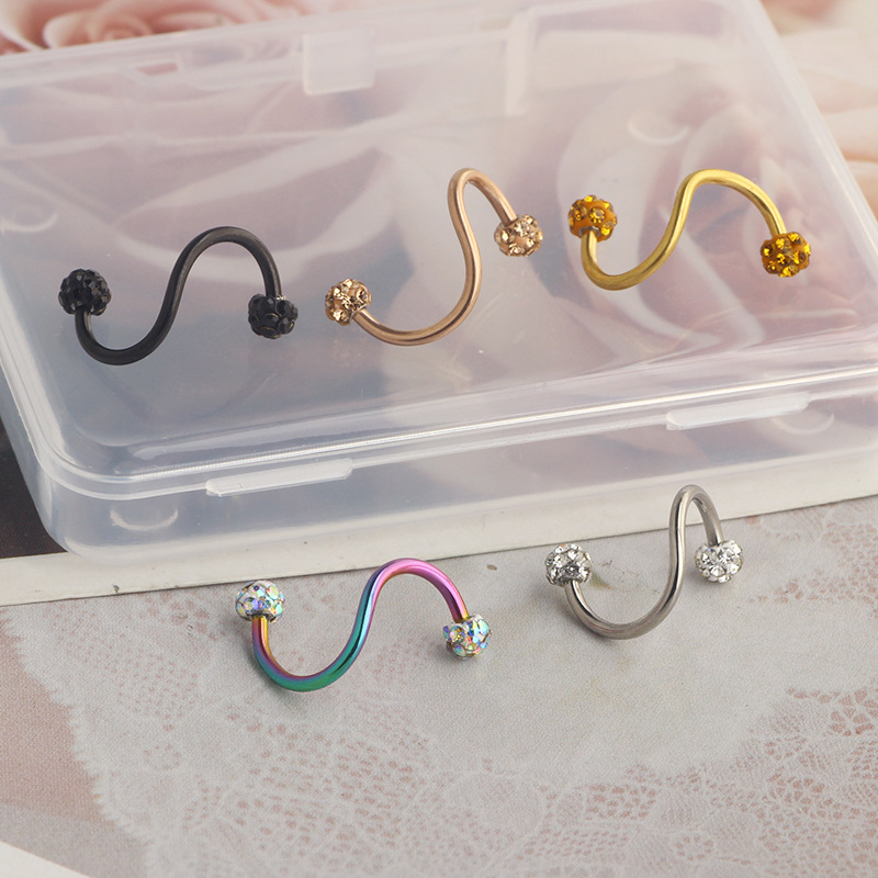 New Korean Geometric Star Stainless Steel Ear Stud 16G S Rod Body Piercing Jewelry - Image 4
