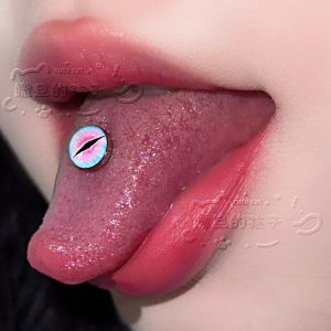 Satan's Children Fiery Twins Tongue Ring 20mm 1.6mm Blue-Green Tongue Barbell Stainless Steel Piercing Jewelry