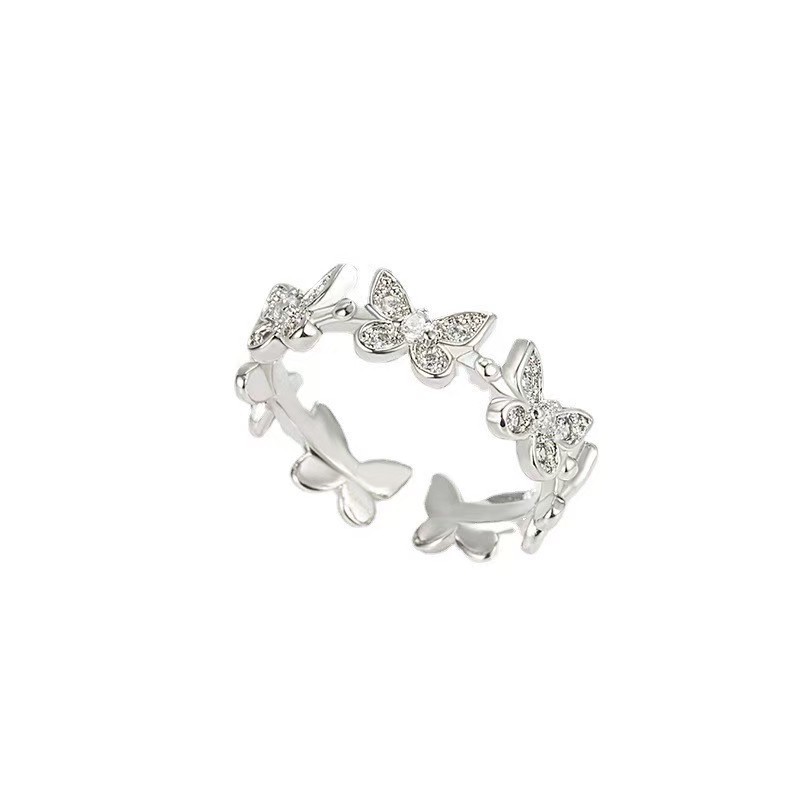Fashion Butterfly Ring Women Adjustable Open Ring Gold Copper Jewelry - Image 5